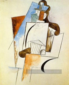 Accordeoniste Man a chapeau 1916 cubisme Pablo Picasso Peinture à l'huile